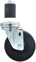 BK Resources 4" Hard Rubber 1-1/2" Expanding Stem Swivel Caster for Work Tables, NSF, 300lb Capacity Per Wheel