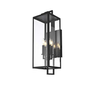 Jairo Four Light Outdoor Wall Sconce Black by Lighting Design – Iron, Black, Model OD809W26BK