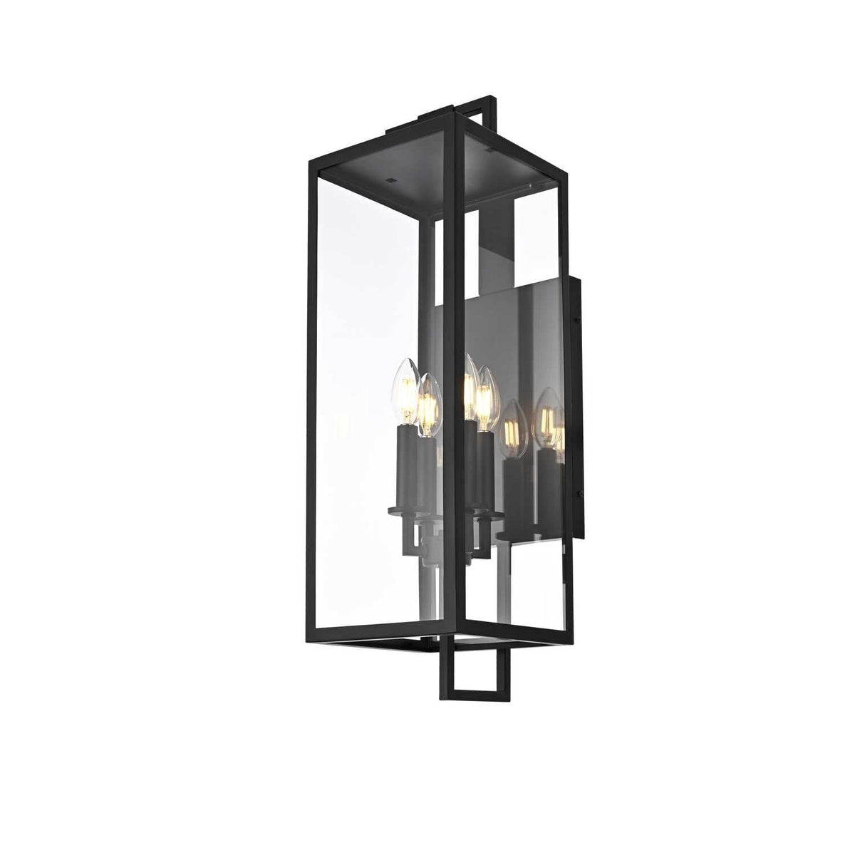 Jairo Four Light Outdoor Wall Sconce Black by Lighting Design – Iron, Black, Model OD809W26BK