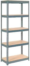 Global Industrial Extra Heavy Duty Shelving 36" W x 18" D x 96" H with 5 Shelves, Wood Deck, Gry