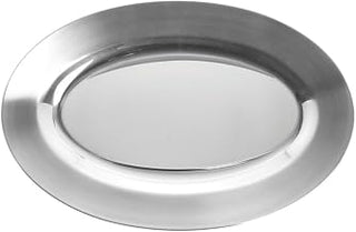 HUBERT Silver Serving Tray Oval Stainless Steel -11 3/4"L x 7 3/4"W