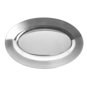 Silver Serving Tray Oval Stainless Steel -11 3/4"L x 7 3/4"W by HUBERT – Stainless Steel, Silver