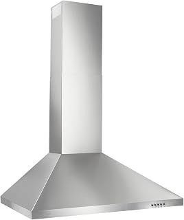 Broan-NuTone BW5030SSL Stainless Steel LED 30-inch Wall-Mount Convertible Chimney-Style Range Hood with 3-Speed Exhaust Fan and Light