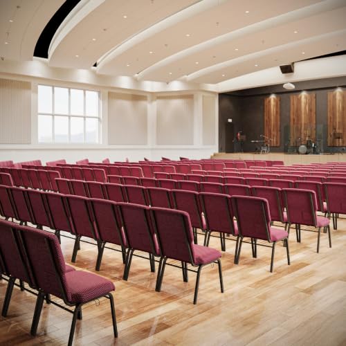 Flash Furniture Burgundy Pattern Fabric/Gold Vein Frame / Set of 1 / Classic Stacking Chairs