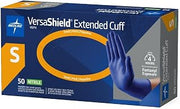 Medline VersaShield Extended Cuff Powder-Free Nitrile Exam Gloves, Size S