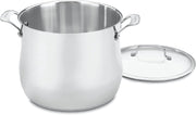 Contour Stainless 13-Piece Cookware Set with 12-Quart Stockpot Bundle by Cuisinart – Variety Pack, Aluminum, Silver