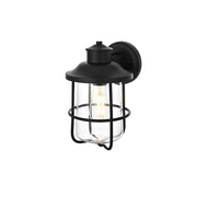 Huxley One Light Outdoor Wall Sconce Black by Lighting Design – 8", Iron, Black, Model OD808W12BK