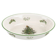 Spode Christmas Tree Porcelain Oval Platter, 12.5 x 8.75 Inch, White