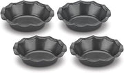 Cuisinart 4 Piece Fluted Tartlet Pan Set, Mini, Steel Gray