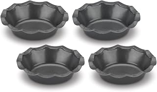 Cuisinart 4 Piece Fluted Tartlet Pan Set, Mini, Steel Gray