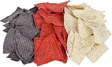 Mission Foods Pre-Cut Unfried Tri-Color Tortilla Chips - 4 Cut, 10 Pound - 3 per case.