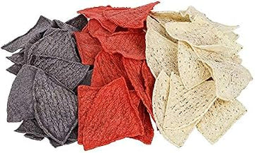 Mission Foods Pre-Cut Unfried Tri-Color Tortilla Chips - 4 Cut, 10 Pound - 3 per case.