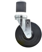 BK Resources 5" Hard Rubber 2" Expanding Stem Swivel Caster for Work Tables, NSF, 300lb Capacity Per Wheel