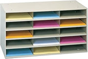 Durham 434-75 Tan Cold Rolled Steel Horizontal Literature Storage Rack, 33-3/4" Width x 17-3/4" Height x 11-5/8" Depth, 15 Pocket