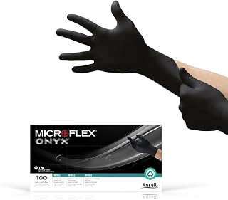 Ansell MICROFLEX Onyx N64 Disposable Nitrile Gloves, LG, 100/Dispenser