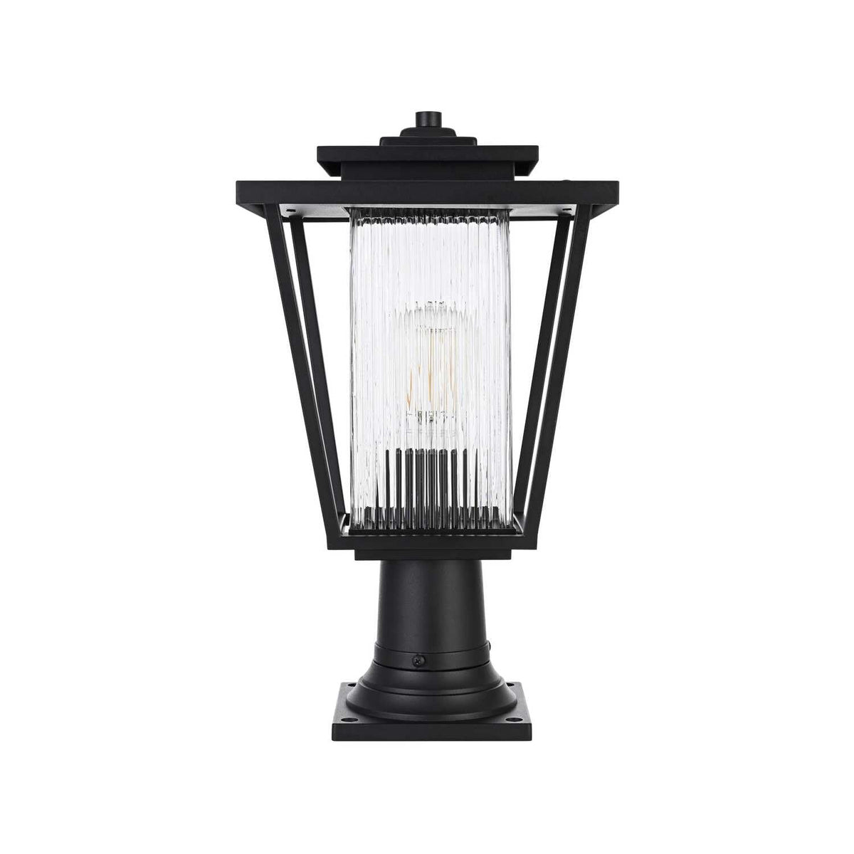 York One Light Outdoor Post Mount Black by Lighting Design – Iron, Black, Model OD305P18BK
