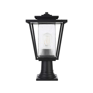York One Light Outdoor Post Mount Black by Lighting Design – Iron, Black, Model OD305P18BK