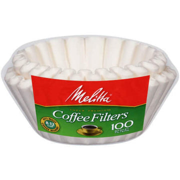 Junior Basket Coffee Filters White 100 Count by Melitta – Pack of 1, Paper, White, Model 264024
