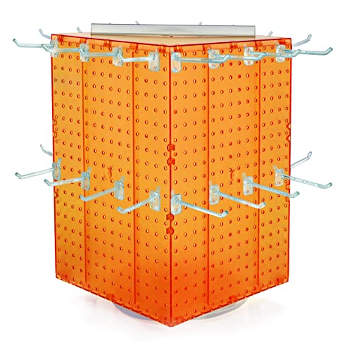 Azar Displays Pegboard + Hooks / Orange / 14 inches Display Racks