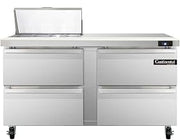 SW60-8-D Sandwich Unit, 60" W, With 8 Pan Top Openings & Four Drawers