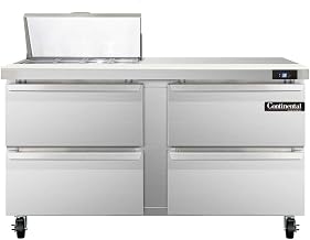 SW60-8-D Sandwich Unit, 60" W, With 8 Pan Top Openings & Four Drawers