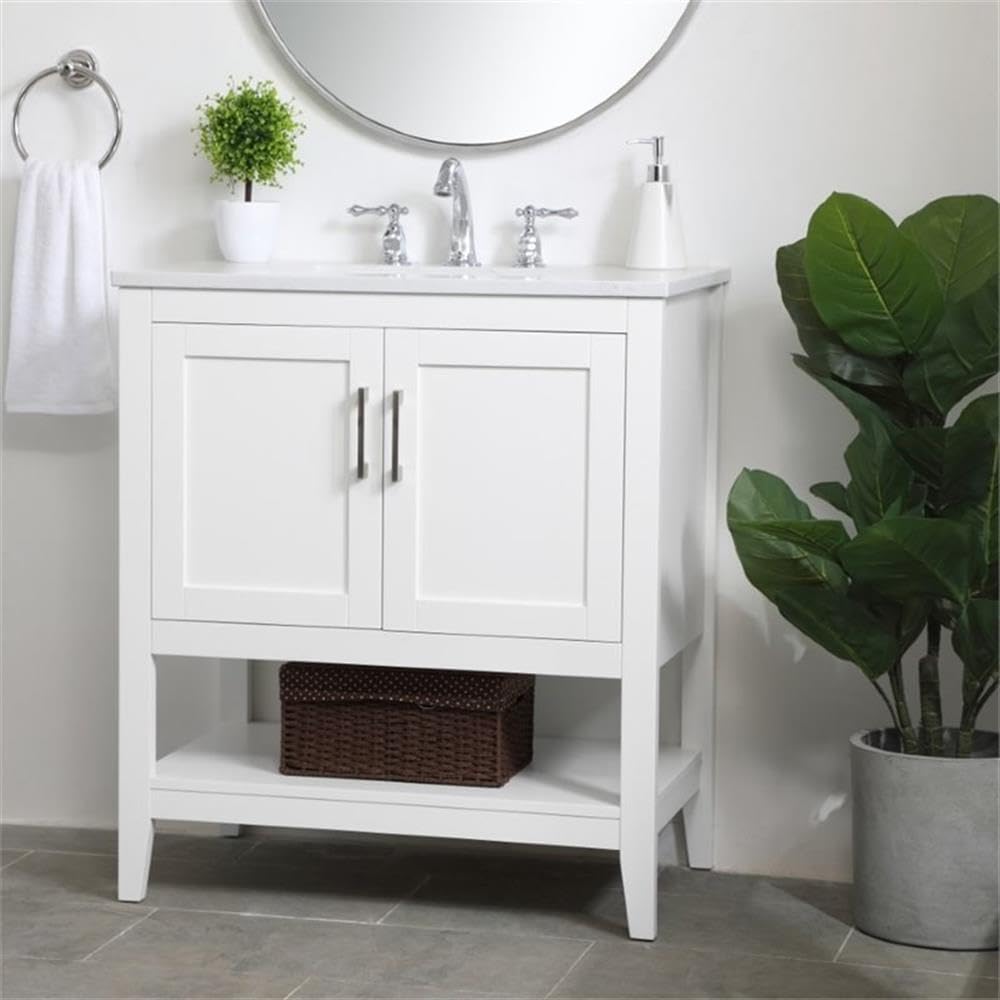 Elegant Decor 30" - Single / White / Traditional Wheel Care