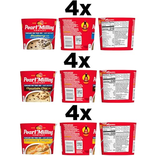 Pearl Milling Company 3 Flavor Variety Pack / 6.33 Ounce (Pack of 4) / 4 Pancakes & Waffles
