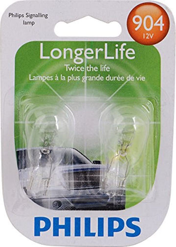 904 LongerLife Miniature Bulb by PHILIPS – Glass, Pack of 2, Model 904LLB2