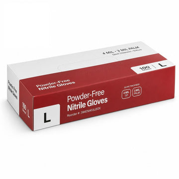 Nitrile Black Disposable Gloves 4 Mil Powder-Free Medium by Glownary – Large, Vinyl, Blue, Pack of 1000, Model 394en402mcase