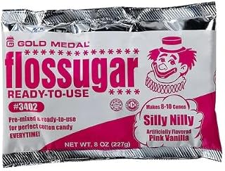 Gold Medal Silly Nilly (Pink Vanilla) Flossugar Cotton Candy Mix, 8 Ounce Packets(24 packs)