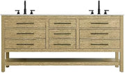 Elegant Kitchen and Bath 72" Double Bathroom Vanity in Honey Brown by karson – Wood, Honey Brown, Model VF60572DMHB
