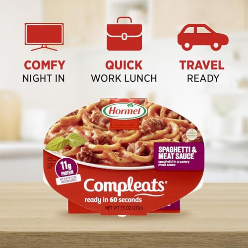 Hormel Compleats Spaghetti with Meat Sauce / 7.5 Ounce (Pack of 7) / Spaghetti & Meat Sauce Meat Dishes