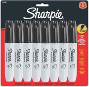 Sharpie Chisel Tip Permanent Markers, 8 Black Markers (1756581)