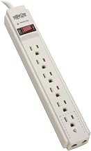 TRIPP LITE 6 Outlet Surge Protector Power Strip, 4ft Cord, Tel/Fax/Modem Protection, RJ11, $20,000 INSURANCE (TLP604TEL), Gray