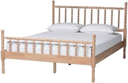 Baxton Studio Laurent Platform Bed Spindle Bed Frame Queen