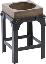 HUBERT Medium Mango Wood & Iron Display Stand
