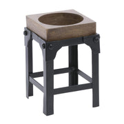 Medium Mango Wood & Iron Display Stand by HUBERT – Iron, Black, Model MDA-817-02