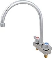 BK Resources WorkForce Standard Duty 4 inch On Center Deck Mount Gooseneck Faucet with 8 Inch Spout