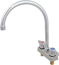BK Resources WorkForce Standard Duty 4 inch On Center Deck Mount Gooseneck Faucet with 8 Inch Spout