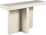 Starlight Canyon Home Travertine Console Table with Honed Finish and Anti-Tip Levelers, Modern Entryway Table for Hallway Foyer Sofa, White Travertine