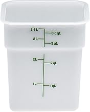 Camsquare Food Container, 4 Qt, 7-1/4 X 7-1/4 X 7-3/8, Natural White, Green Graduation, (6 Pieces/Unit)
