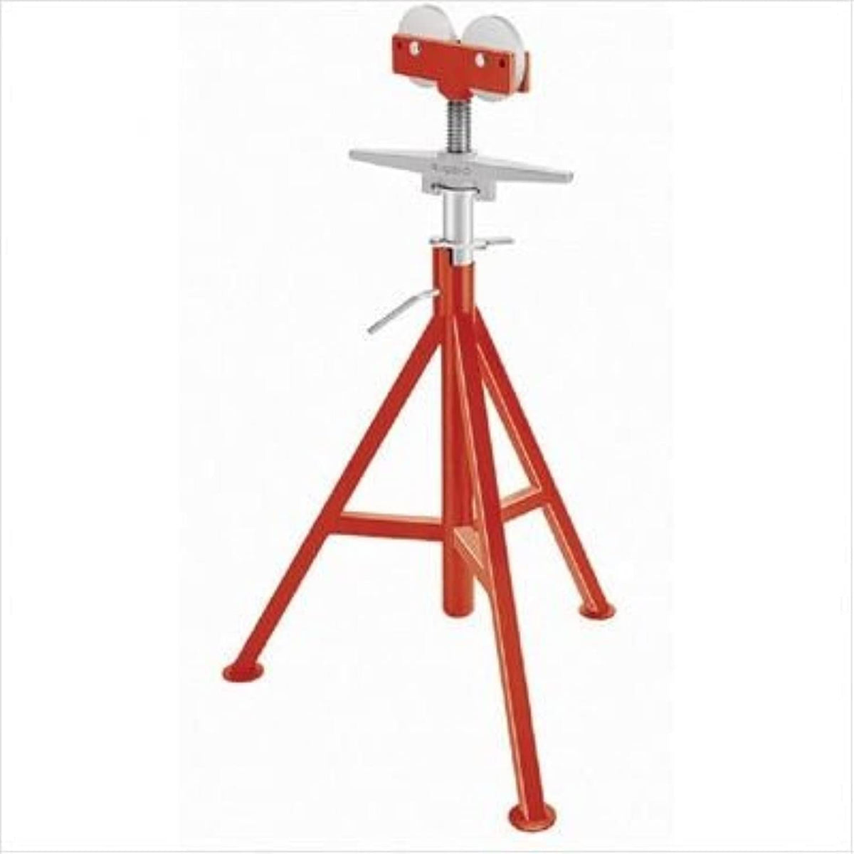 Roller Head Pipe Stand by RIDGID – Small, Silver/Red, Model 56672