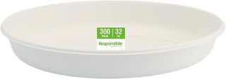 Responsible Products 32 oz Oval Disposable Bowls I Tree-Less™ Compostable Molded Fiber Burrito Bowls I Extra Strength I NO-PFAS I Classic White (300 Count)