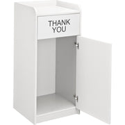 Indoor Wooden Waste Receptacle with Swing Door and Tray by Global Industrial – 36.0 gallons, Wood, Gray, Model 237175