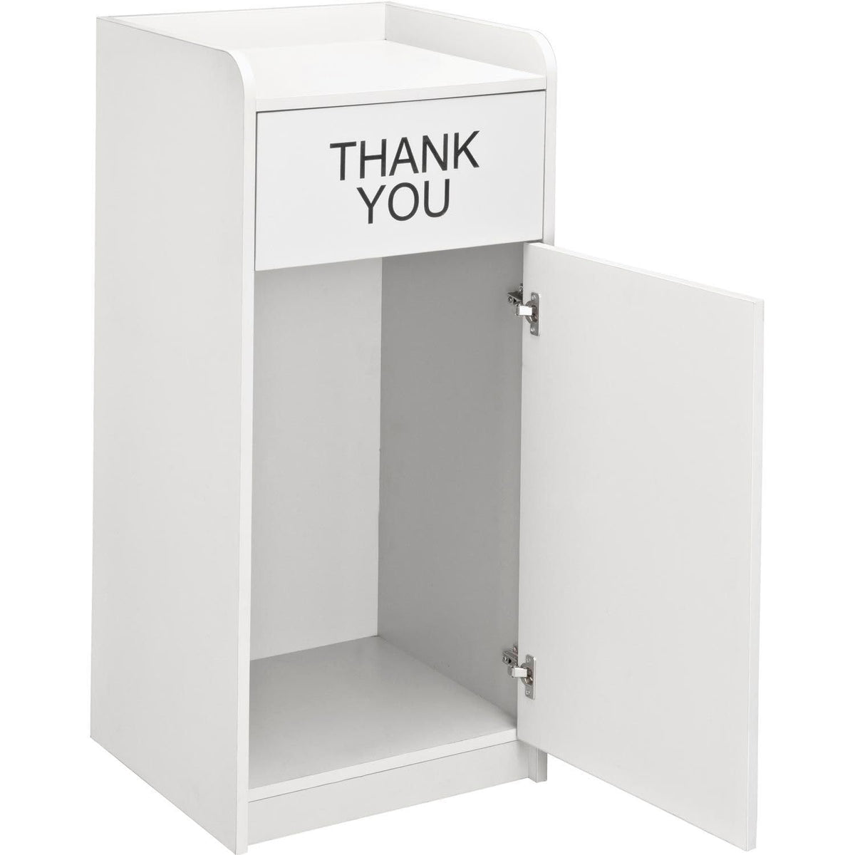 Indoor Wooden Waste Receptacle with Swing Door and Tray by Global Industrial – 36.0 gallons, Wood, Gray, Model 237175
