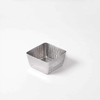 Stainless Steel Hammered Square Bowl by American Metalcraft – 5"SQ X 2-3/4"H, 30.0 ounces, Stainless Steel, Silver, Model SSQH53