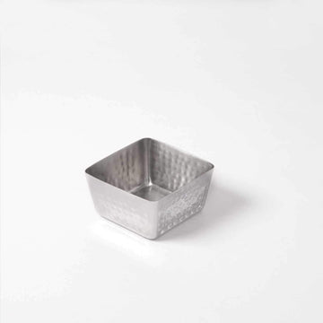 Stainless Steel Hammered Square Bowl by American Metalcraft – 5"SQ X 2-3/4"H, 30.0 ounces, Stainless Steel, Silver, Model SSQH53