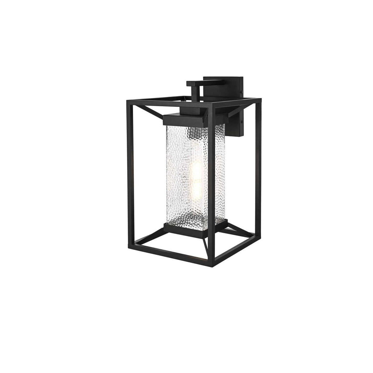 Willington One Light Outdoor Wall Sconce Black by Lighting Design – Iron, Black, Model OD329W17BK