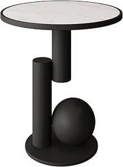 Modern Minimalist Round Coffee Table - 21.7" Height Metal e Side Table for Living Room & Bedroom - Slish Nightstand & Accent Table by Mesa Creative Slate