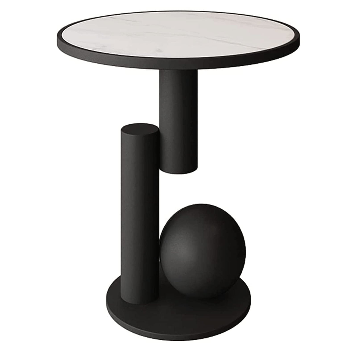 Modern Minimalist Round Coffee Table - 21.7" Height Metal e Side Table for Living Room & Bedroom - Slish Nightstand & Accent Table by Mesa Creative Slate by Generic – Model Generic
